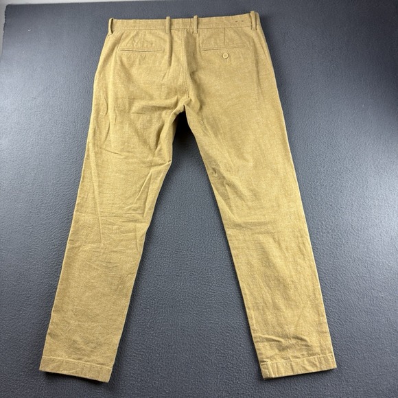 J Crew Pants Men's 36x30 Brown 484 Slim Linen Blend Flat Chino Breathable Light - Picture 2 of 12